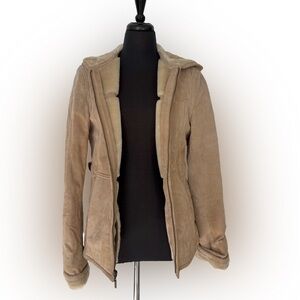 Vintage Espirit suede leather jacket with faux fur lining